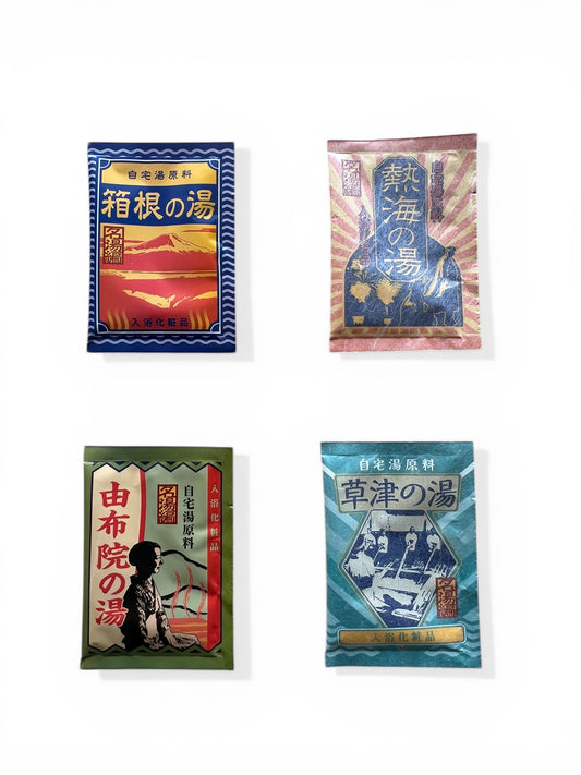 Japanese Bath Salt 4-Pack Set (30g each) (Atami / Yufuin / Hakone / Kusatsu)