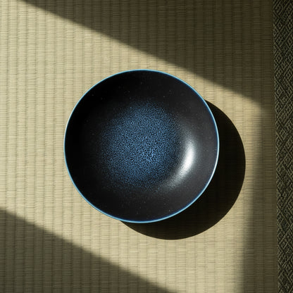 Mino Ware Plate  (Diameter 215mm) – Lapis Blue Crystal Glaze