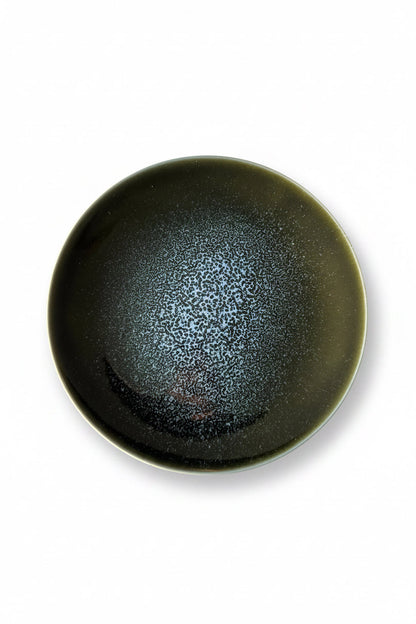 Mino Ware Plate (Diameter 215mm) – Oribe-Inspired Crystal Glaze