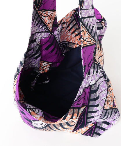 bPr BEAMS Batik Shoulder Eco Bag 2025 – PURPLE/PIANO