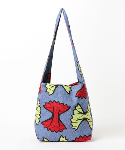 bPr BEAMS Batik Shoulder Eco Bag 2025 – DENIM/FARFALLE – One Size