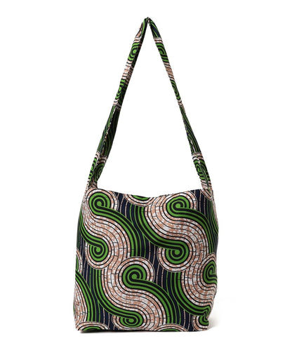 bPr BEAMS Batik Shoulder Eco Bag 2025 – GREEN/WAVE –