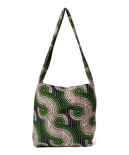 bPr BEAMS Batik Shoulder Eco Bag 2025 – GREEN/WAVE –