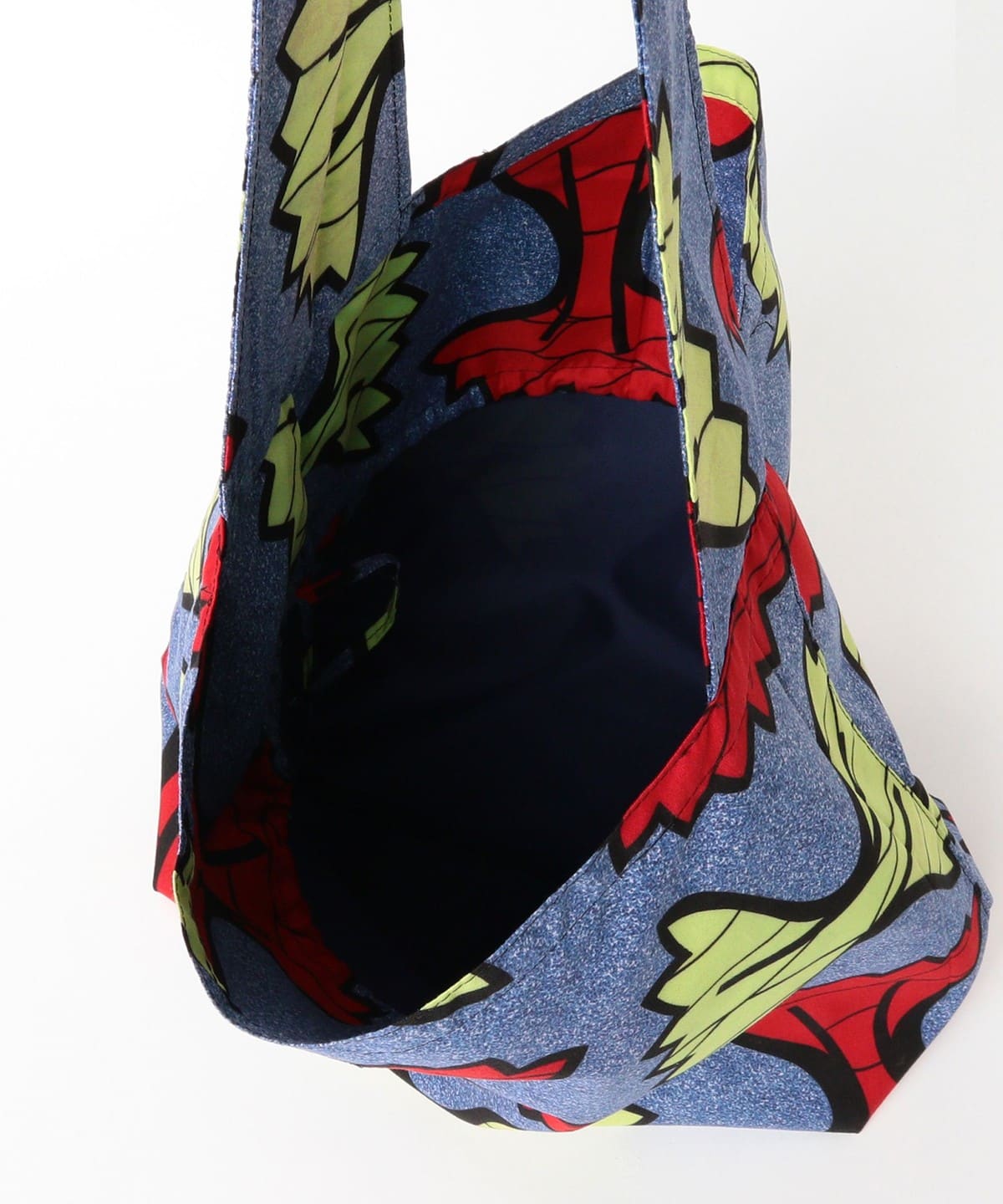 bPr BEAMS Batik Shoulder Eco Bag 2025 – DENIM/FARFALLE – One Size