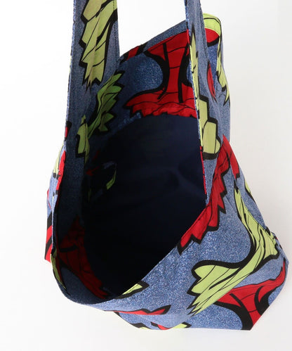 bPr BEAMS Batik Shoulder Eco Bag 2025 – DENIM/FARFALLE – One Size