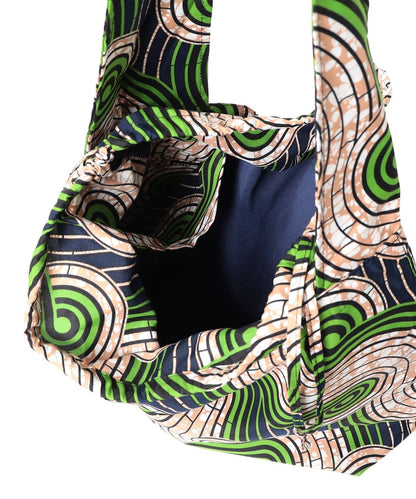 bPr BEAMS Batik Shoulder Eco Bag 2025 – GREEN/WAVE –